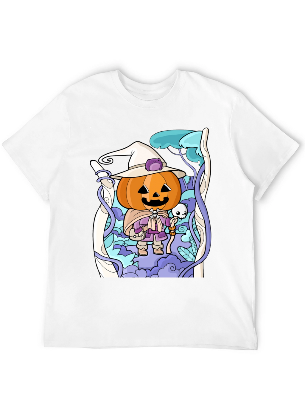 Halloween Pumpkin Wizard Graphic T-Shirt