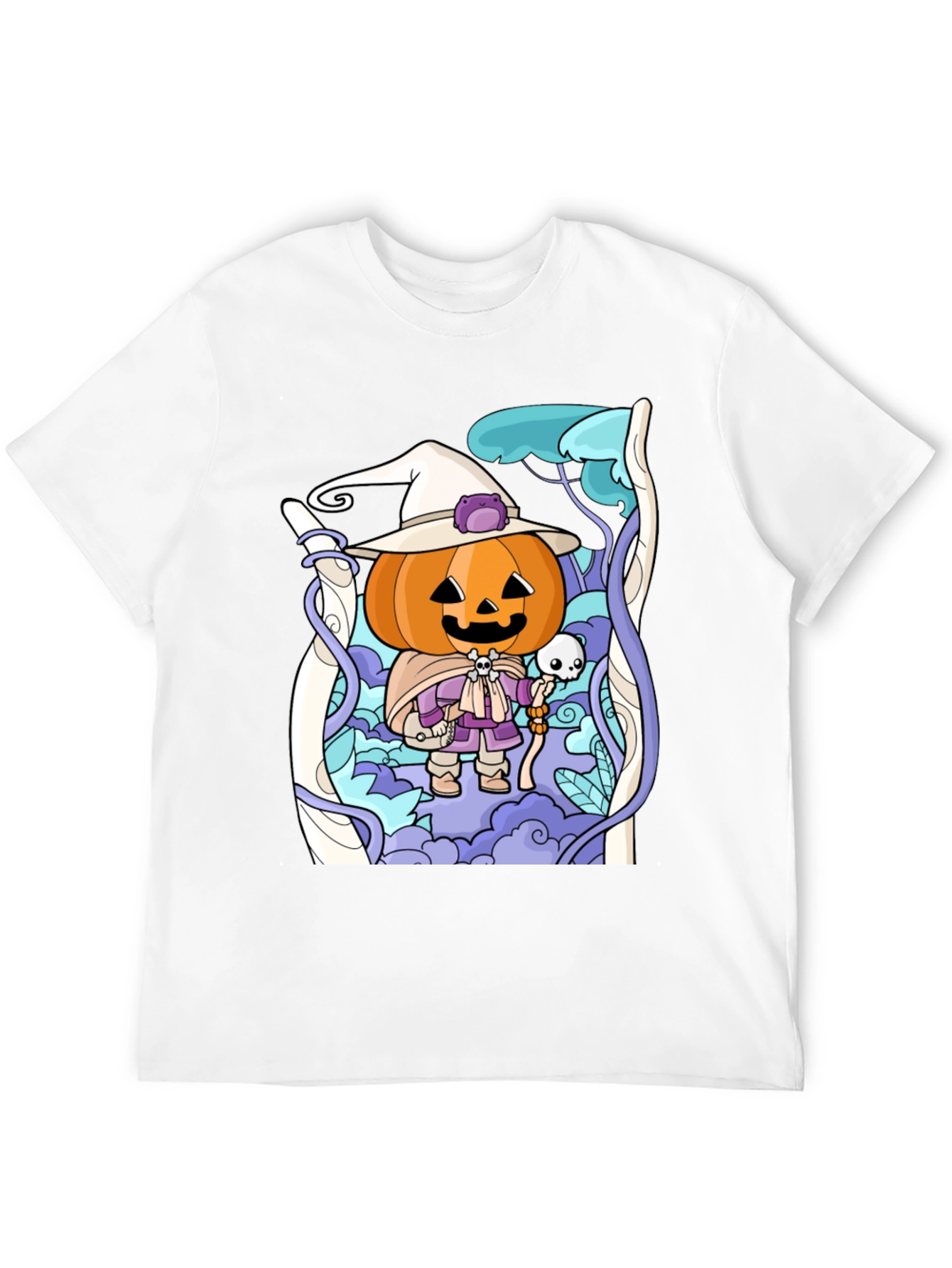 Halloween Pumpkin Wizard Graphic T-Shirt
