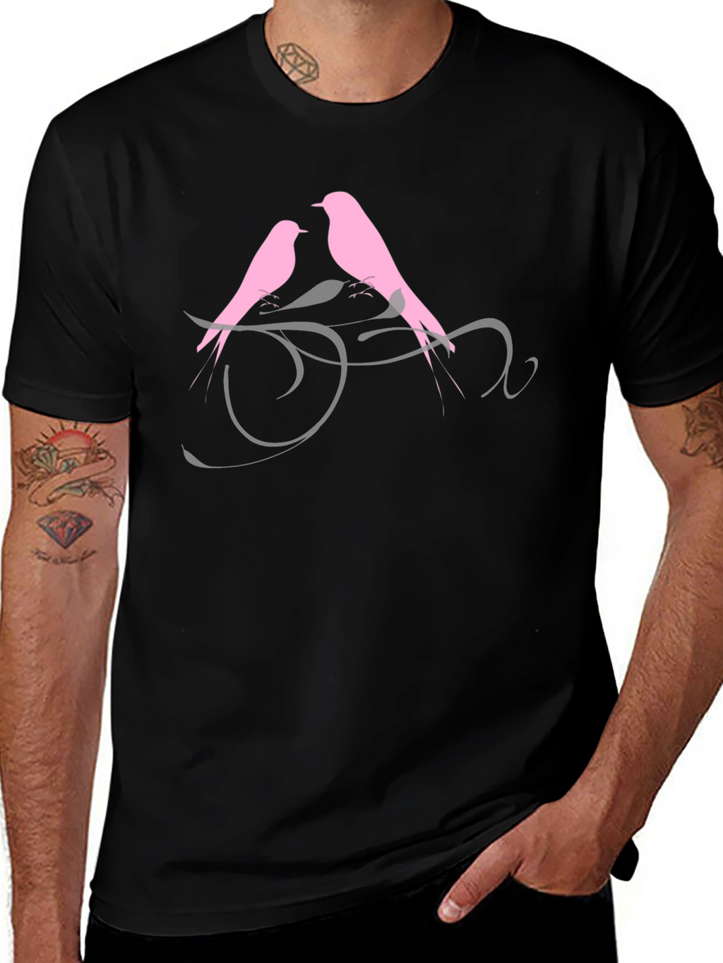 Love Birds Black T-Shirt