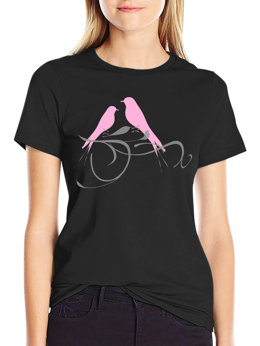 Love Birds Black T-Shirt