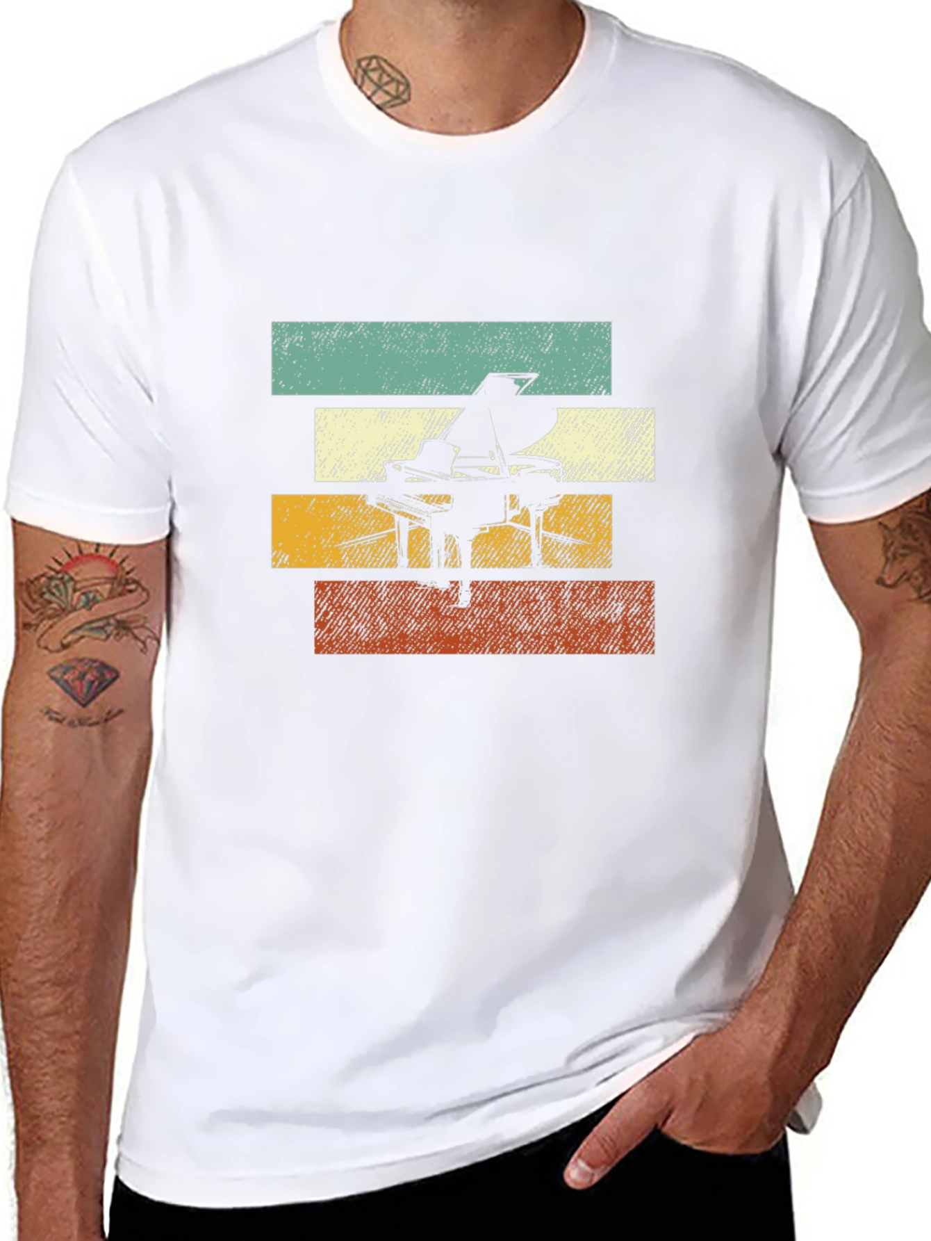 Retro Piano T-Shirt: Vintage Style Music Tee