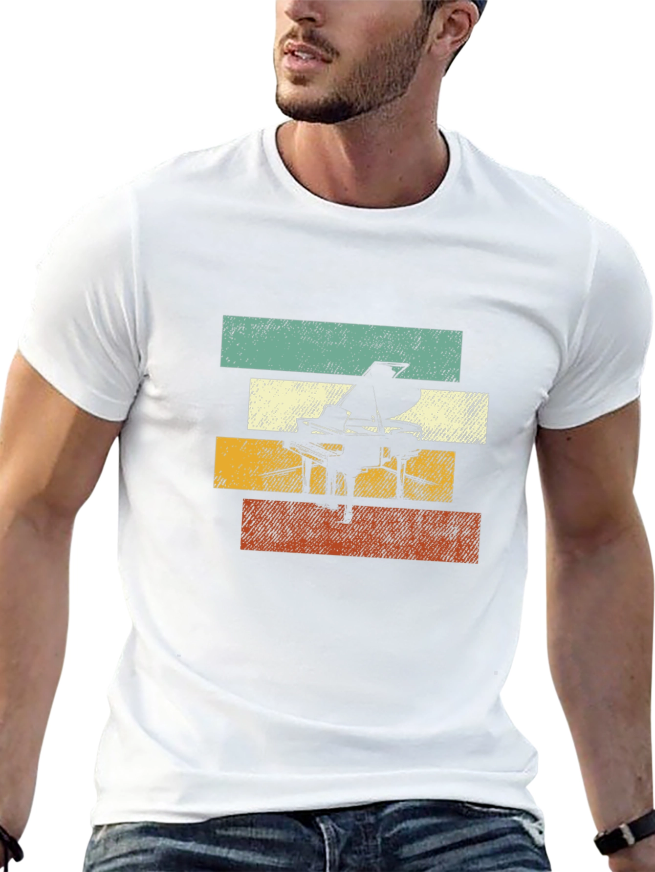 Retro Piano T-Shirt: Vintage Style Music Tee
