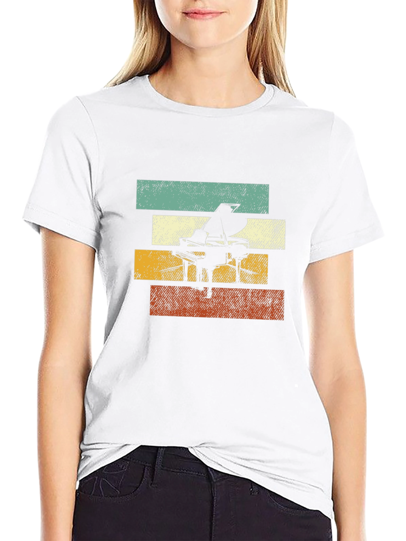 Retro Piano T-Shirt: Vintage Style Music Tee