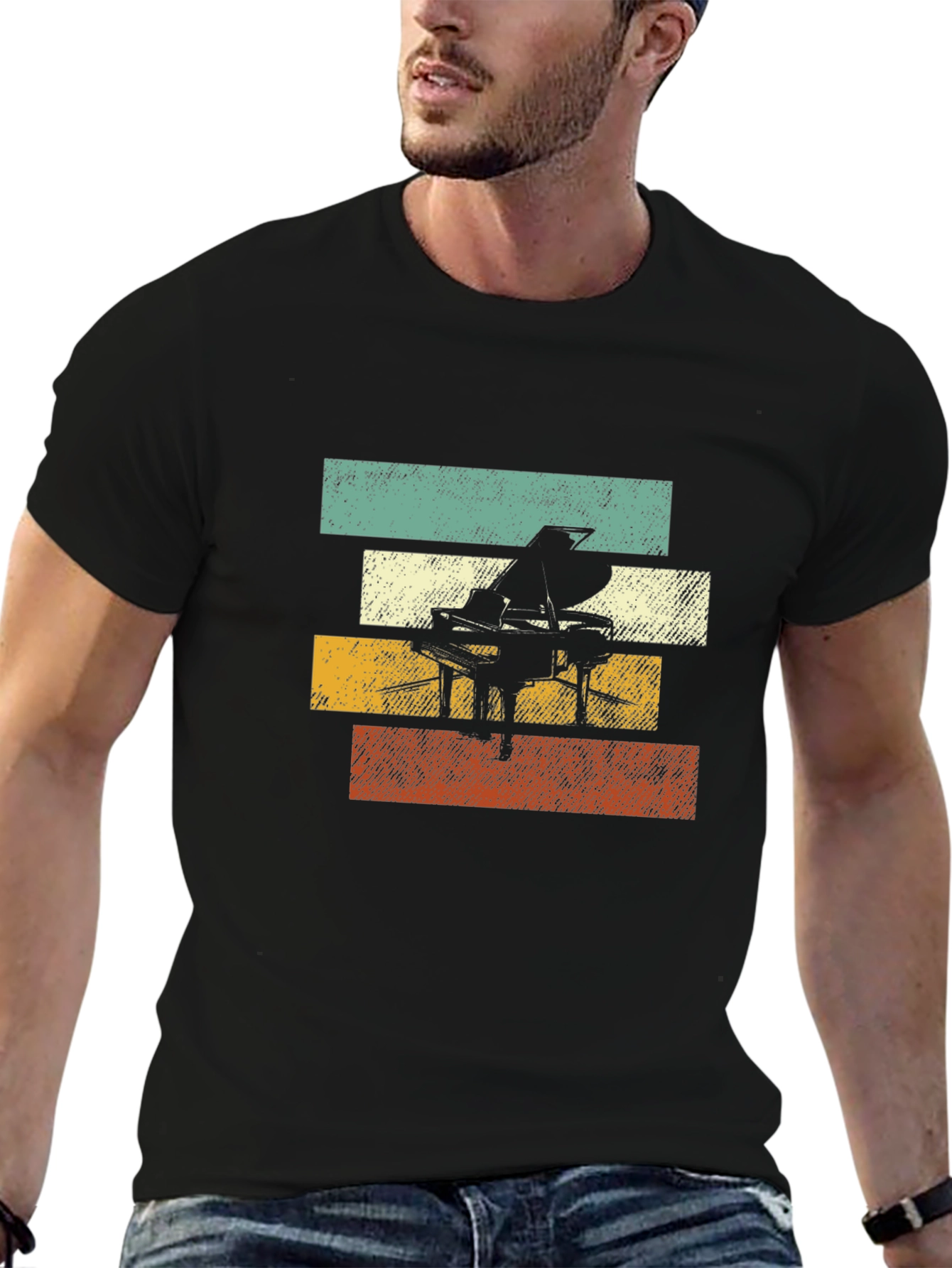 Retro Piano T-Shirt: Vintage Style Music Tee