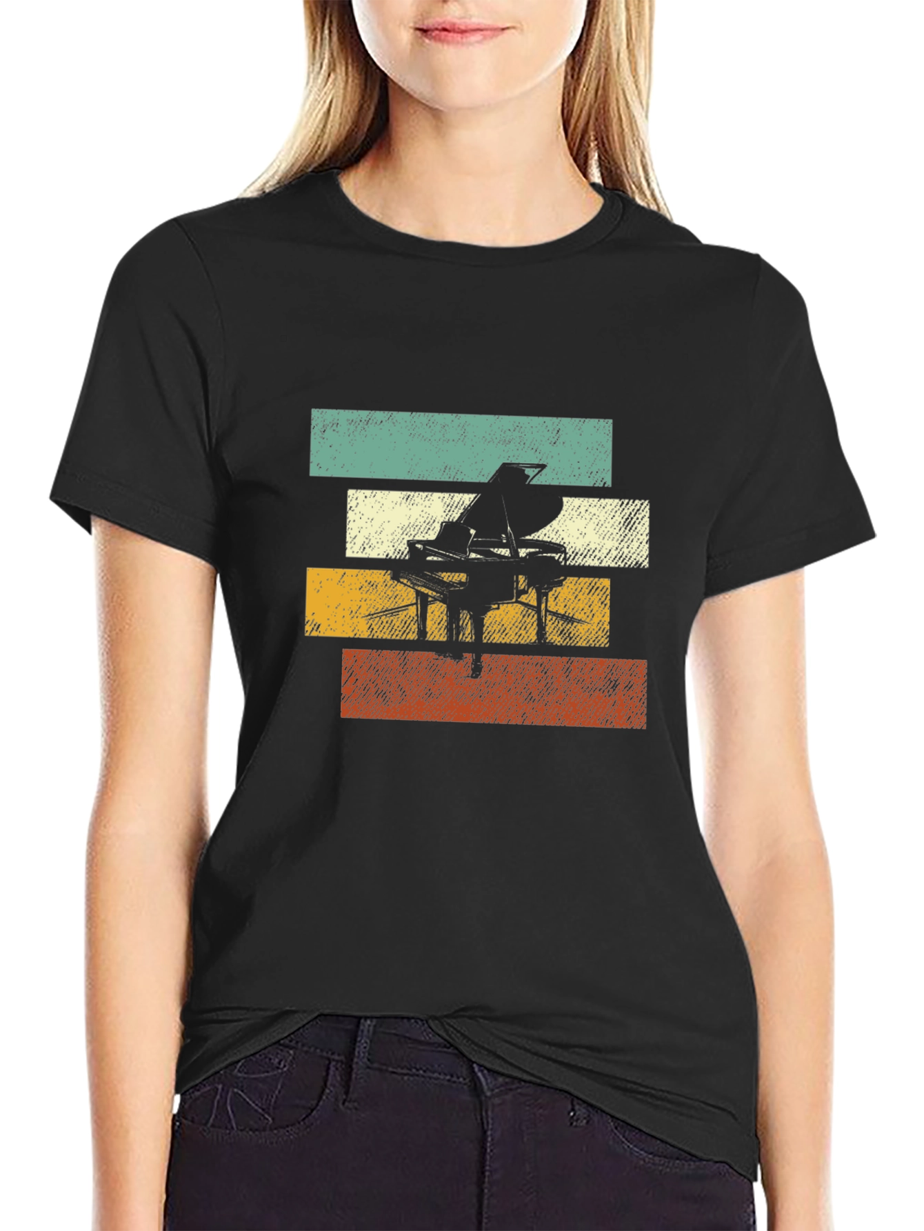 Retro Piano T-Shirt: Vintage Style Music Tee