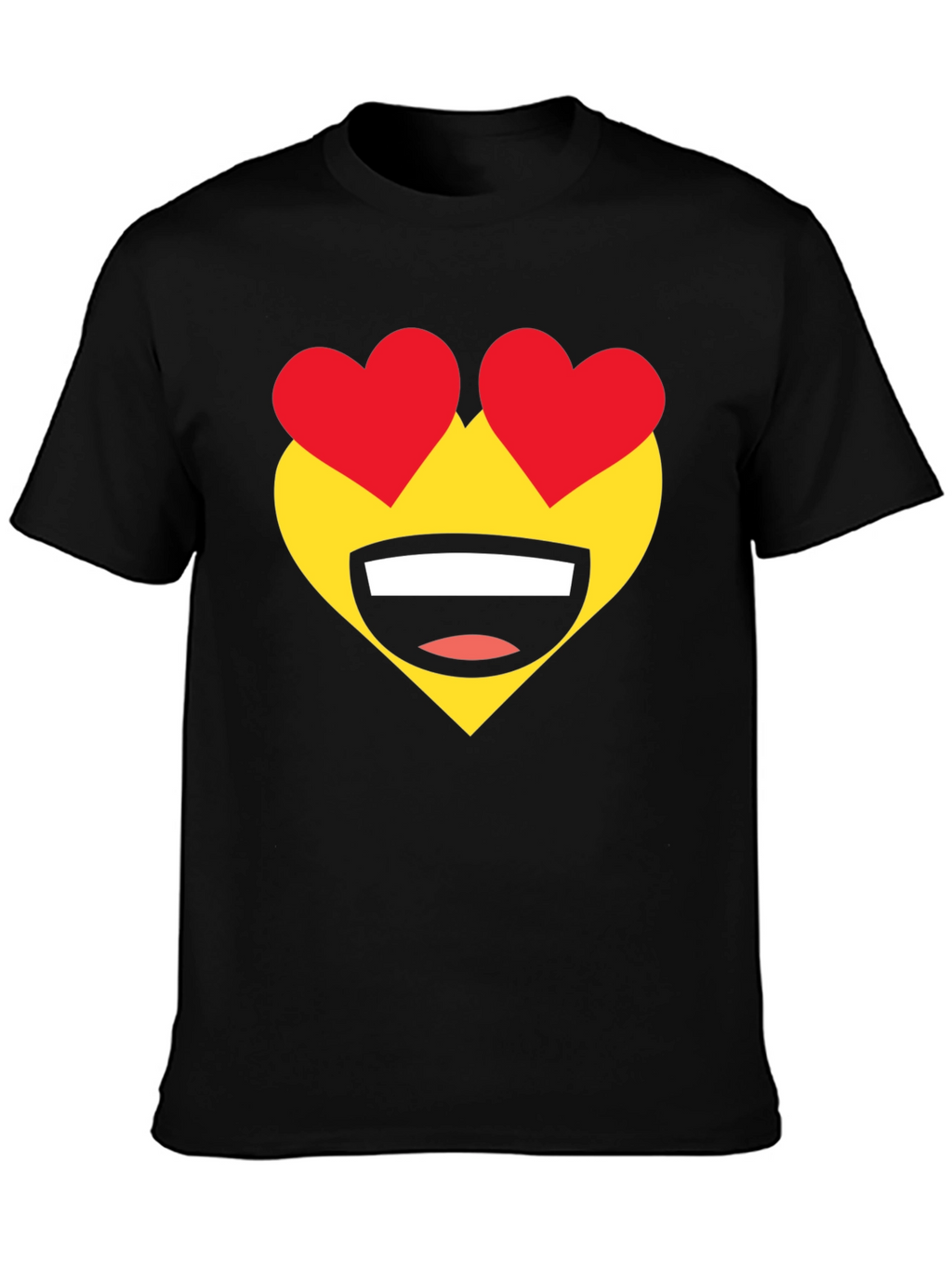 Heart Eyes Emoji T-Shirt - Black Cotton Tee