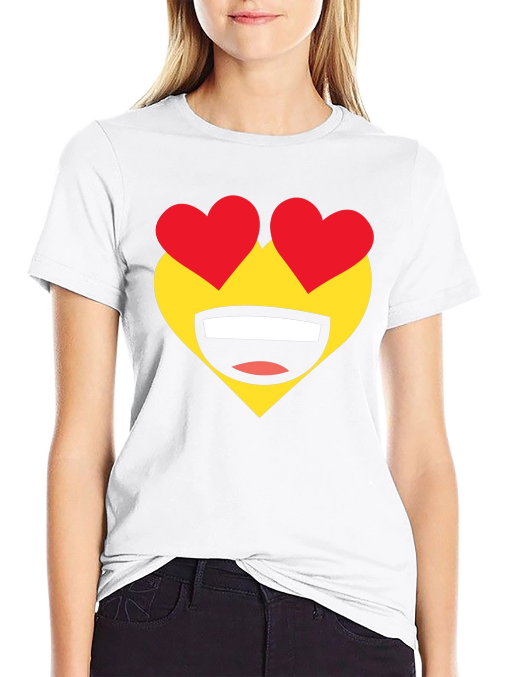 Heart Eyes Emoji T-Shirt - Black Cotton Tee
