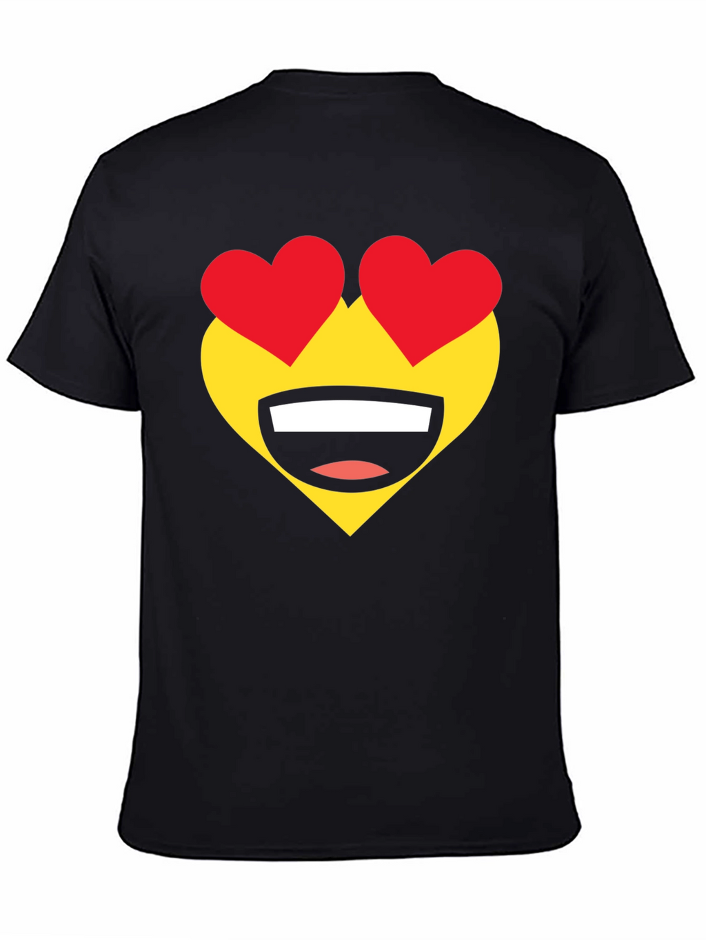 Heart Eyes Emoji T-Shirt - Black Cotton Tee