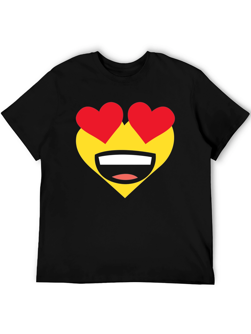 Heart Eyes Emoji T-Shirt - Black Cotton Tee