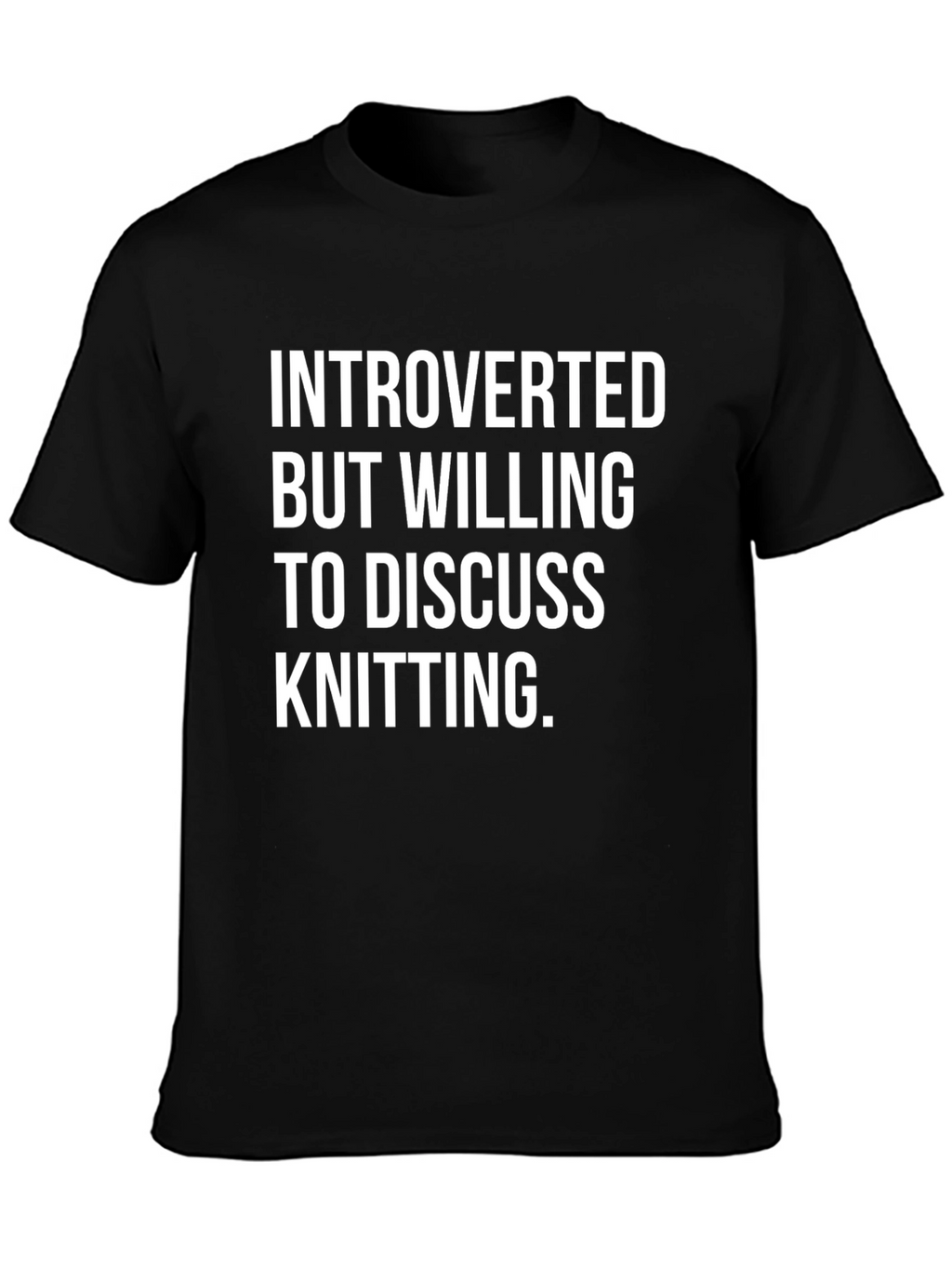 Introverted Knitting Fan T-Shirt - Black
