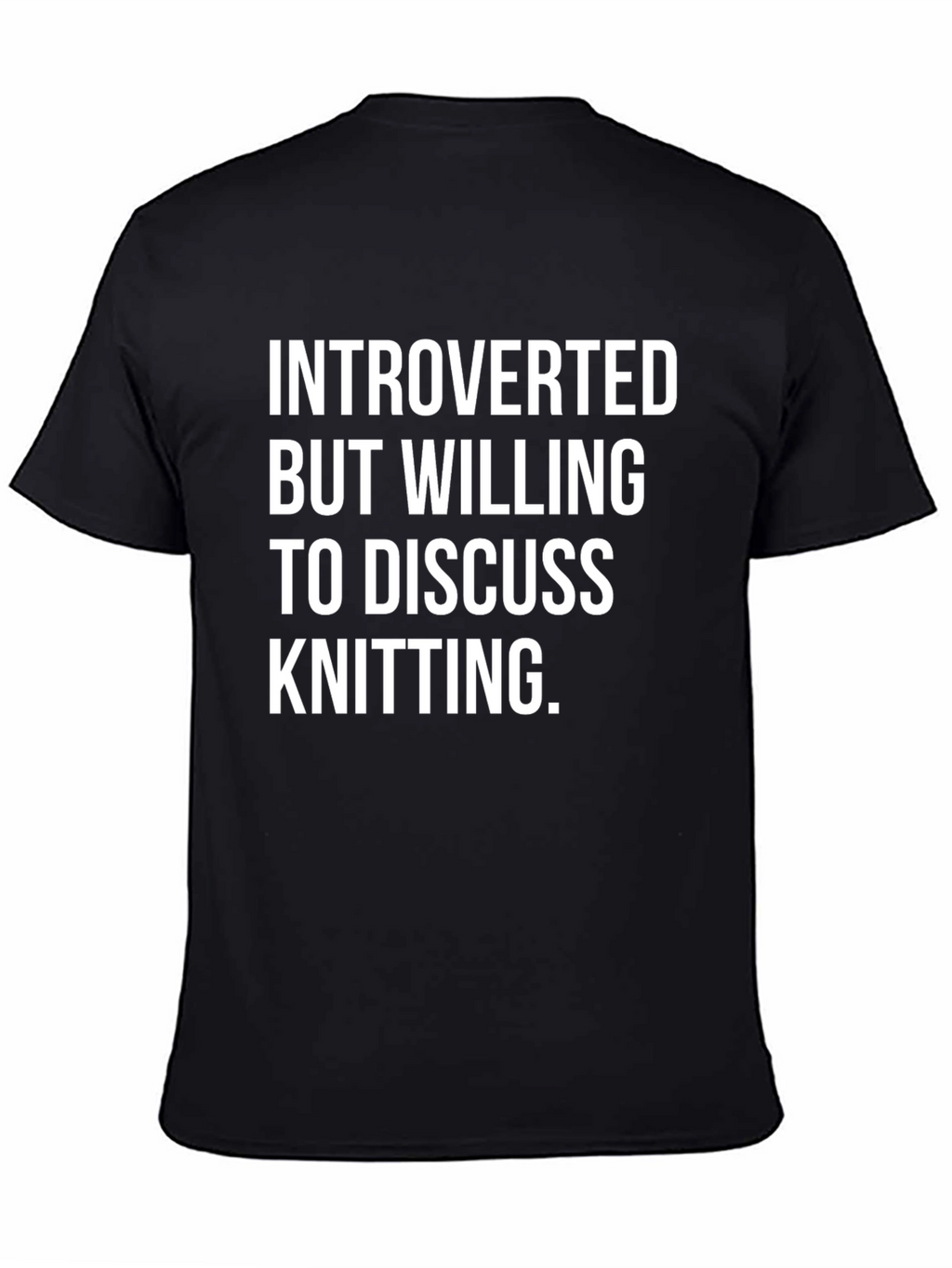 Introverted Knitting Fan T-Shirt - Black