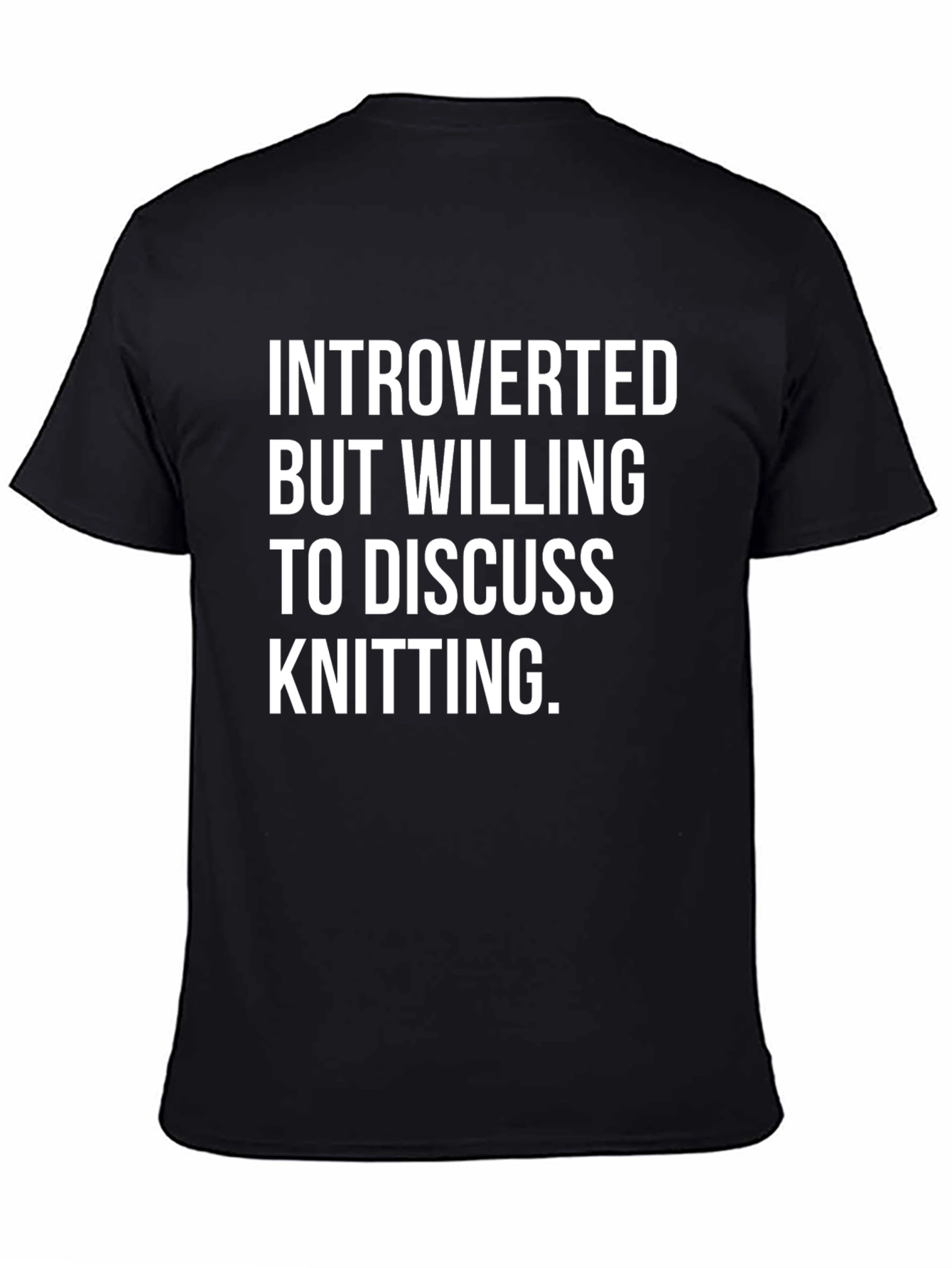 Introverted Knitting Fan T-Shirt - Black