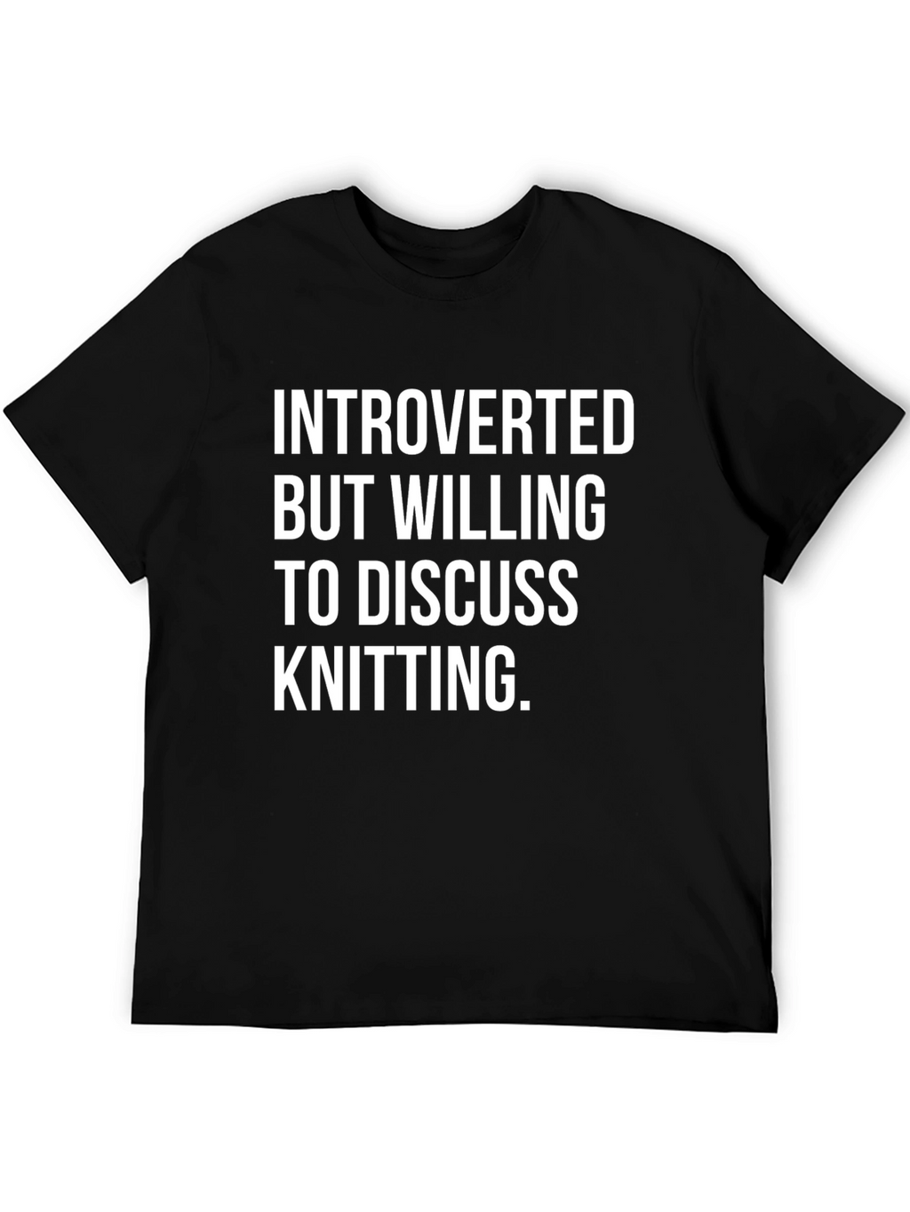 Introverted Knitting Fan T-Shirt - Black