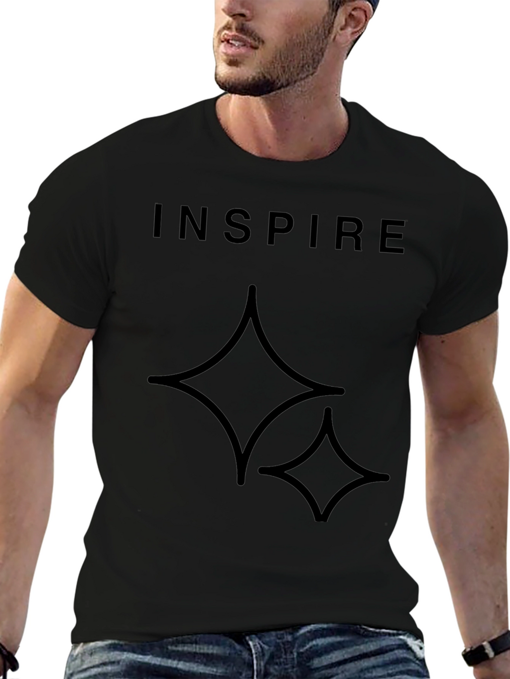 Inspire Black Graphic Tee