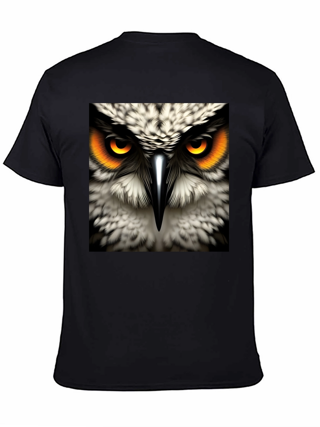 Owl Eyes Graphic Tee - Mens Black Cotton T-Shirt