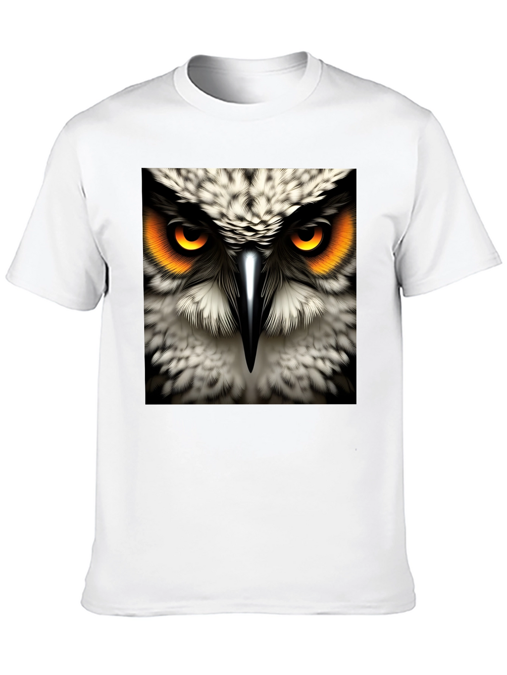 Owl Eyes Graphic Tee - Mens Black Cotton T-Shirt