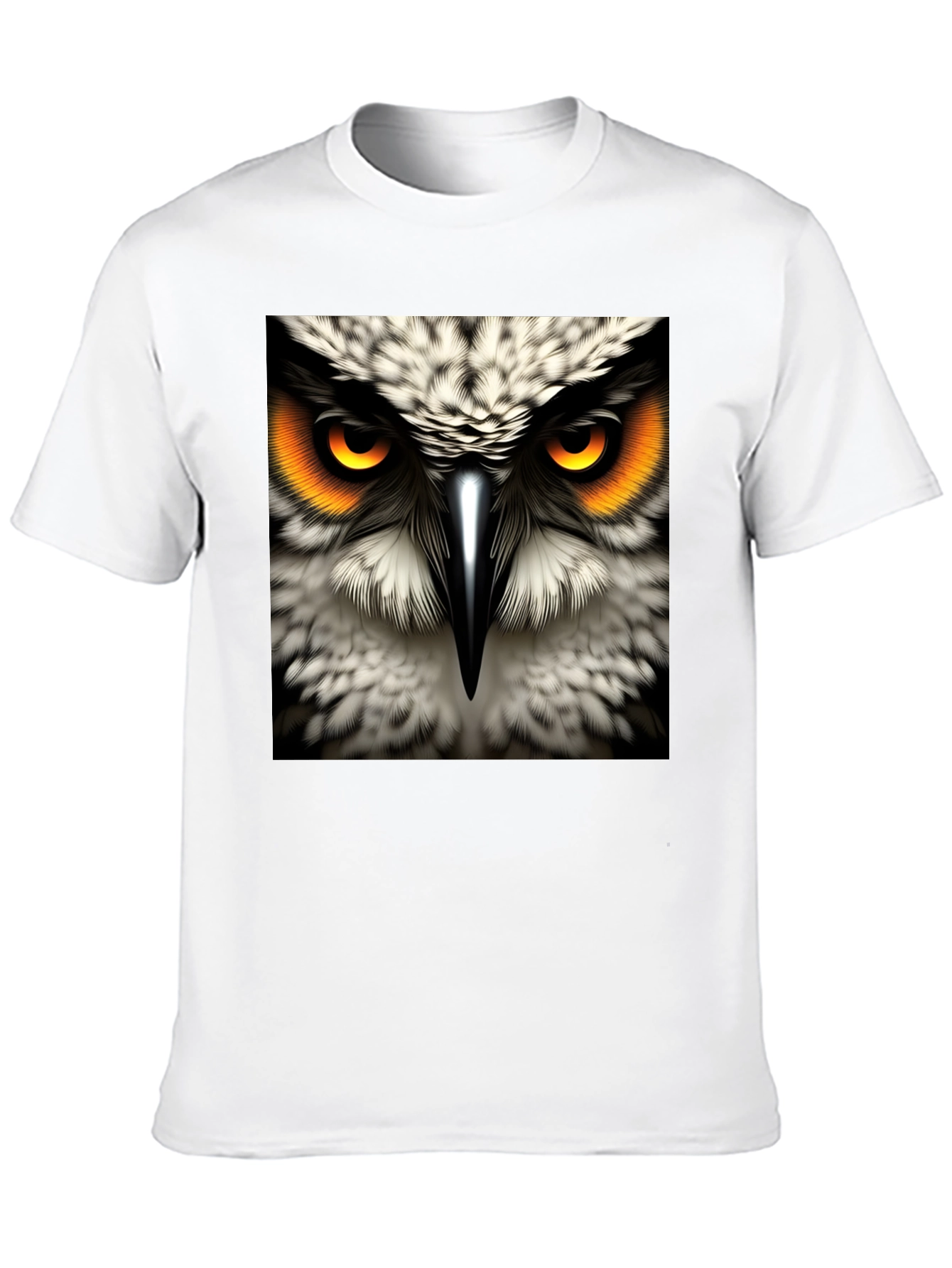 Owl Eyes Graphic Tee - Mens Black Cotton T-Shirt