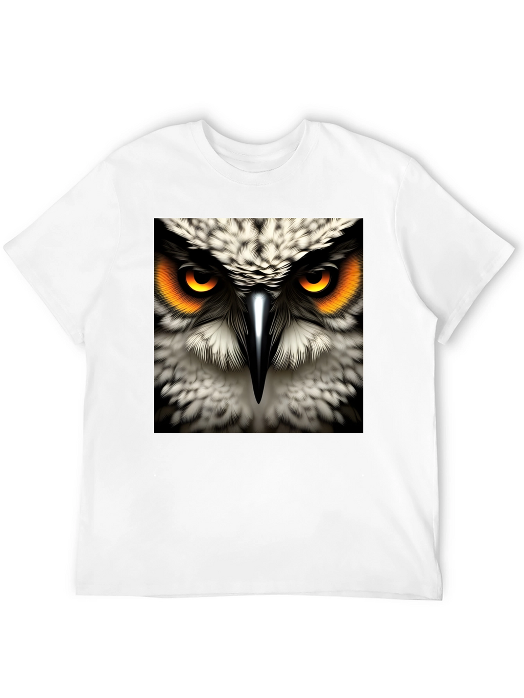 Owl Eyes Graphic Tee - Mens Black Cotton T-Shirt