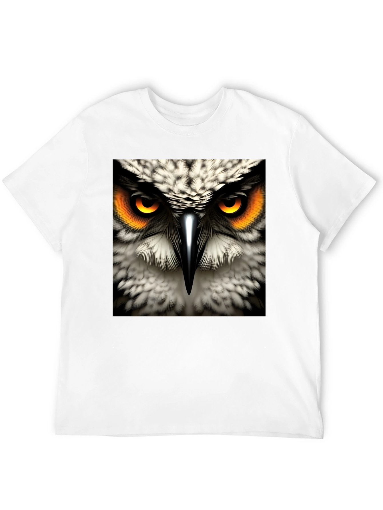 Owl Eyes Graphic Tee - Mens Black Cotton T-Shirt