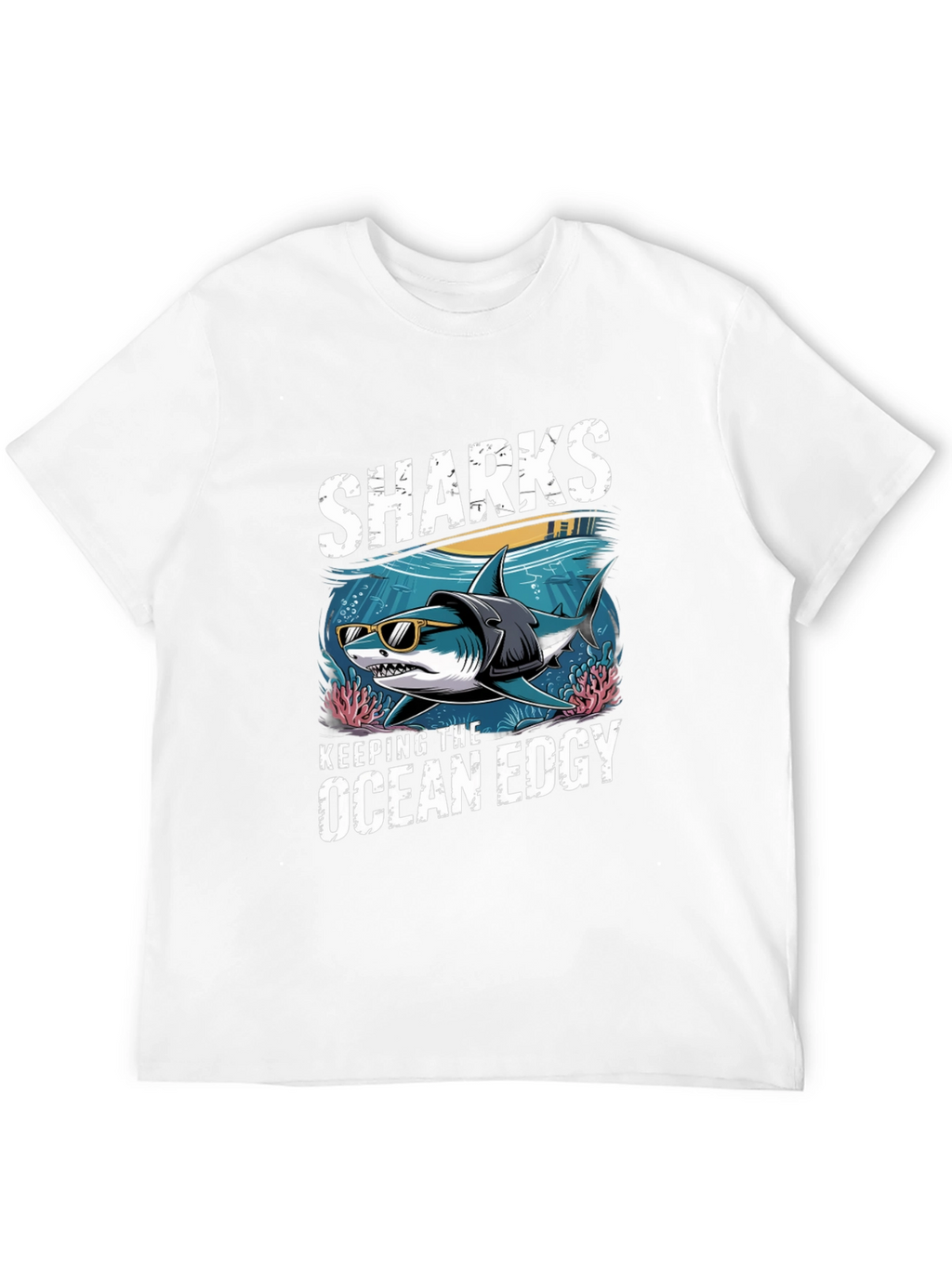 Edgy Shark Graphic Tee - Keeping the Ocean Edgy