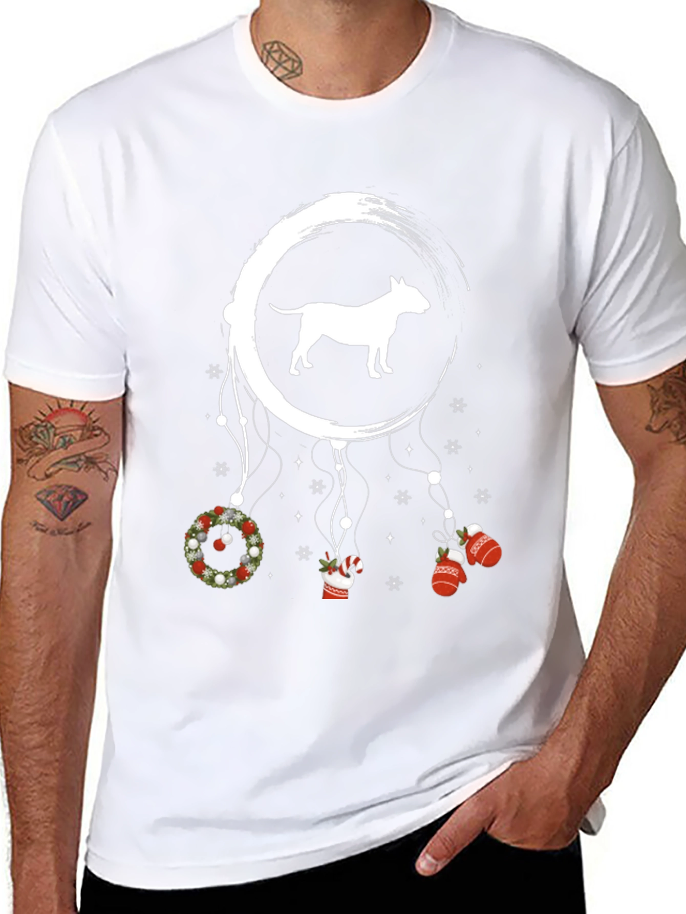 Bull Terrier Christmas Dreamcatcher Graphic Tee