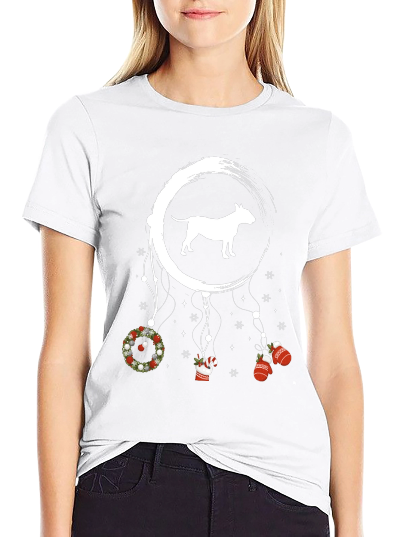 Bull Terrier Christmas Dreamcatcher Graphic Tee