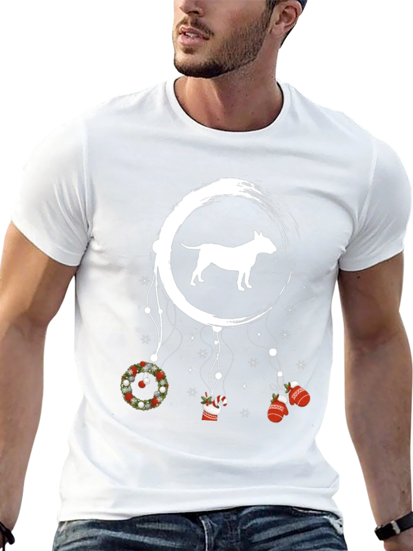 Bull Terrier Christmas Dreamcatcher Graphic Tee