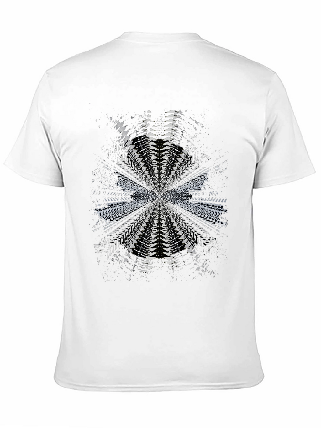 Abstract Tire Track Graphic Tee - Black