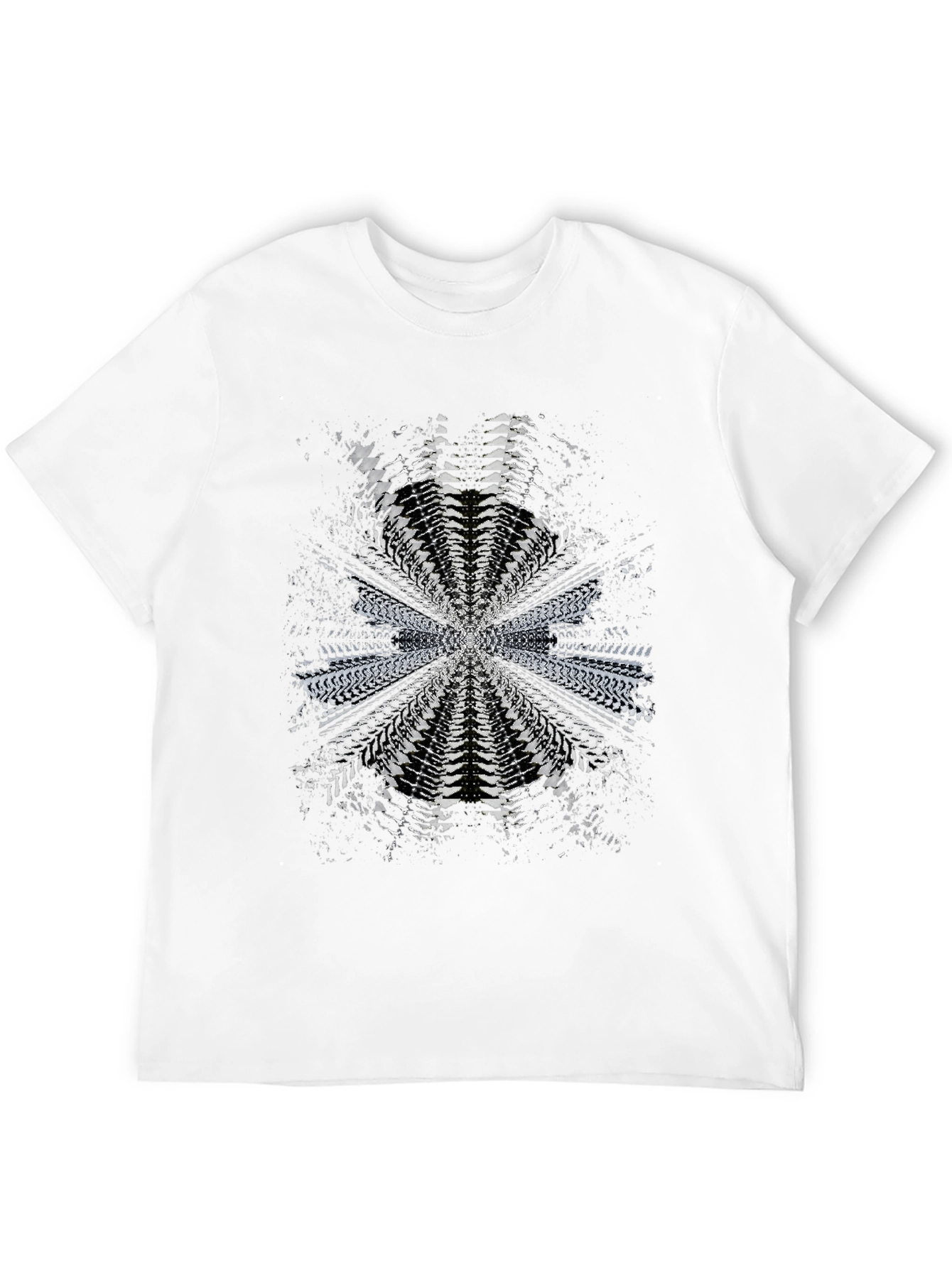 Abstract Tire Track Graphic Tee - Black