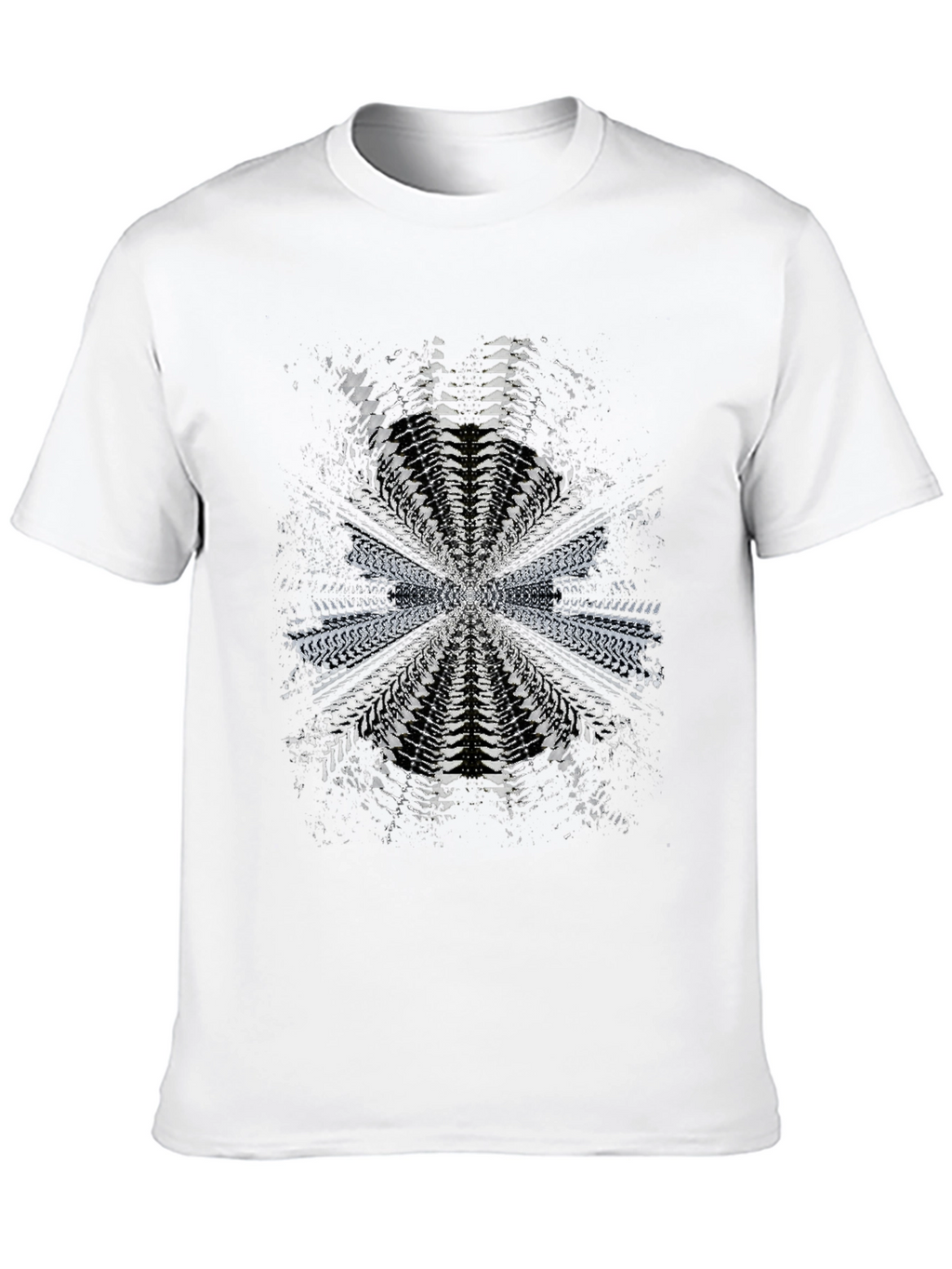 Abstract Tire Track Graphic Tee - Black