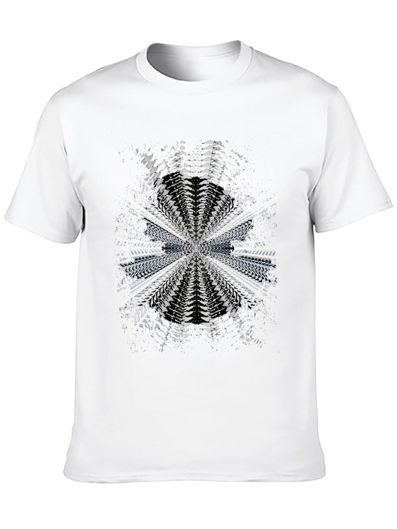 Abstract Tire Track Graphic Tee - Black