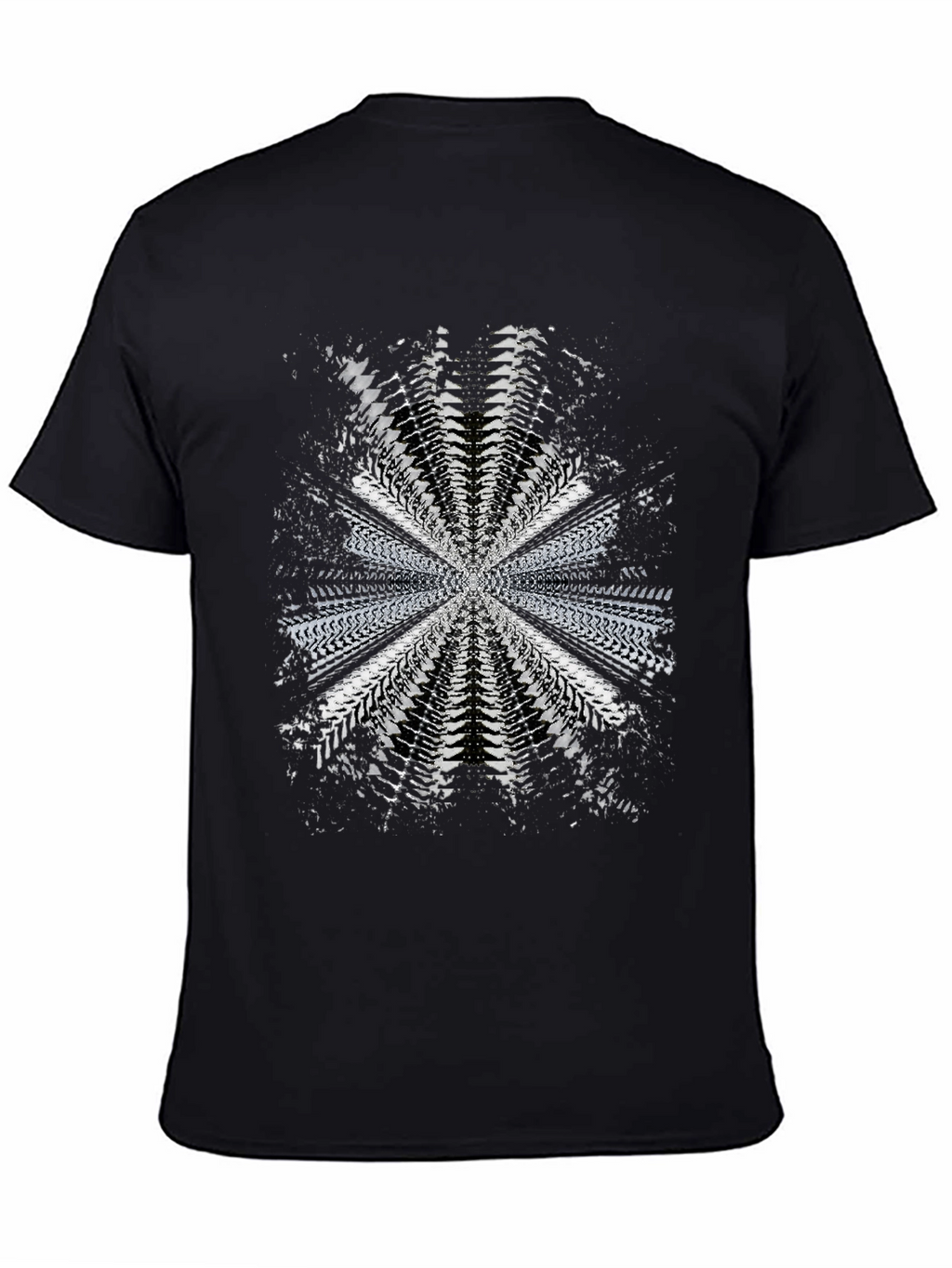 Abstract Tire Track Graphic Tee - Black