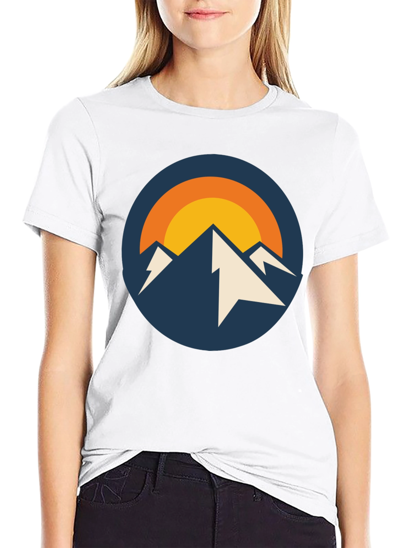 Mountain Peak Graphic Tee - Black