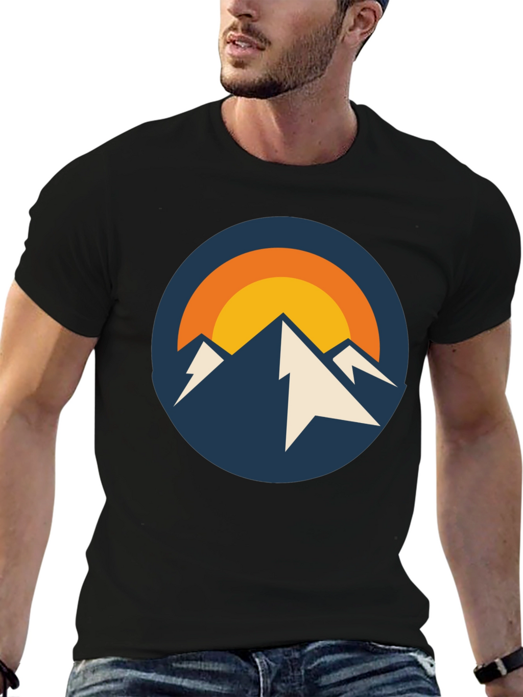 Mountain Peak Graphic Tee - Black