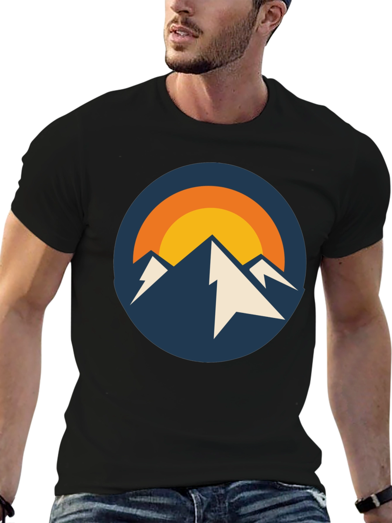 Mountain Peak Graphic Tee - Black