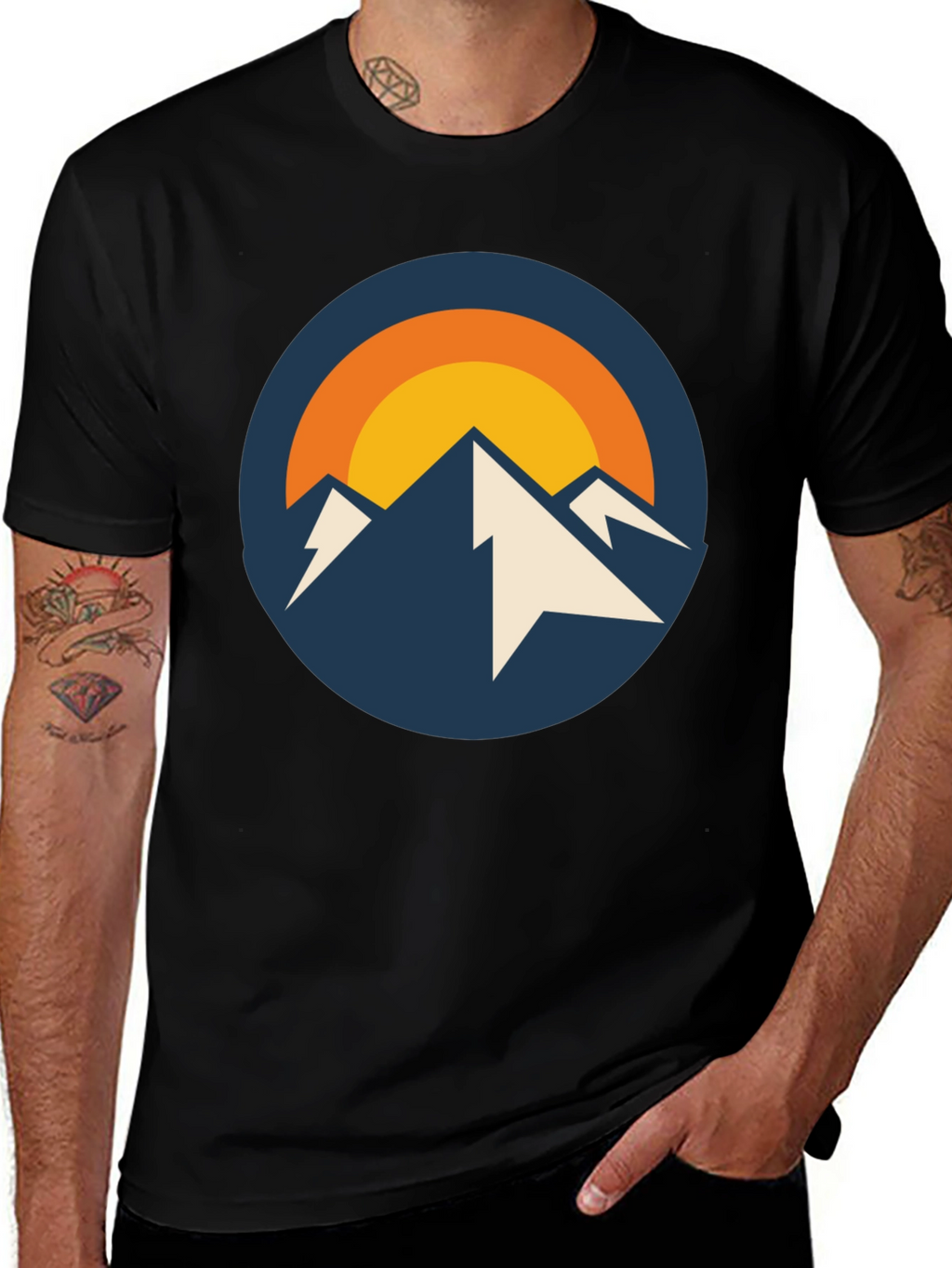 Mountain Peak Graphic Tee - Black