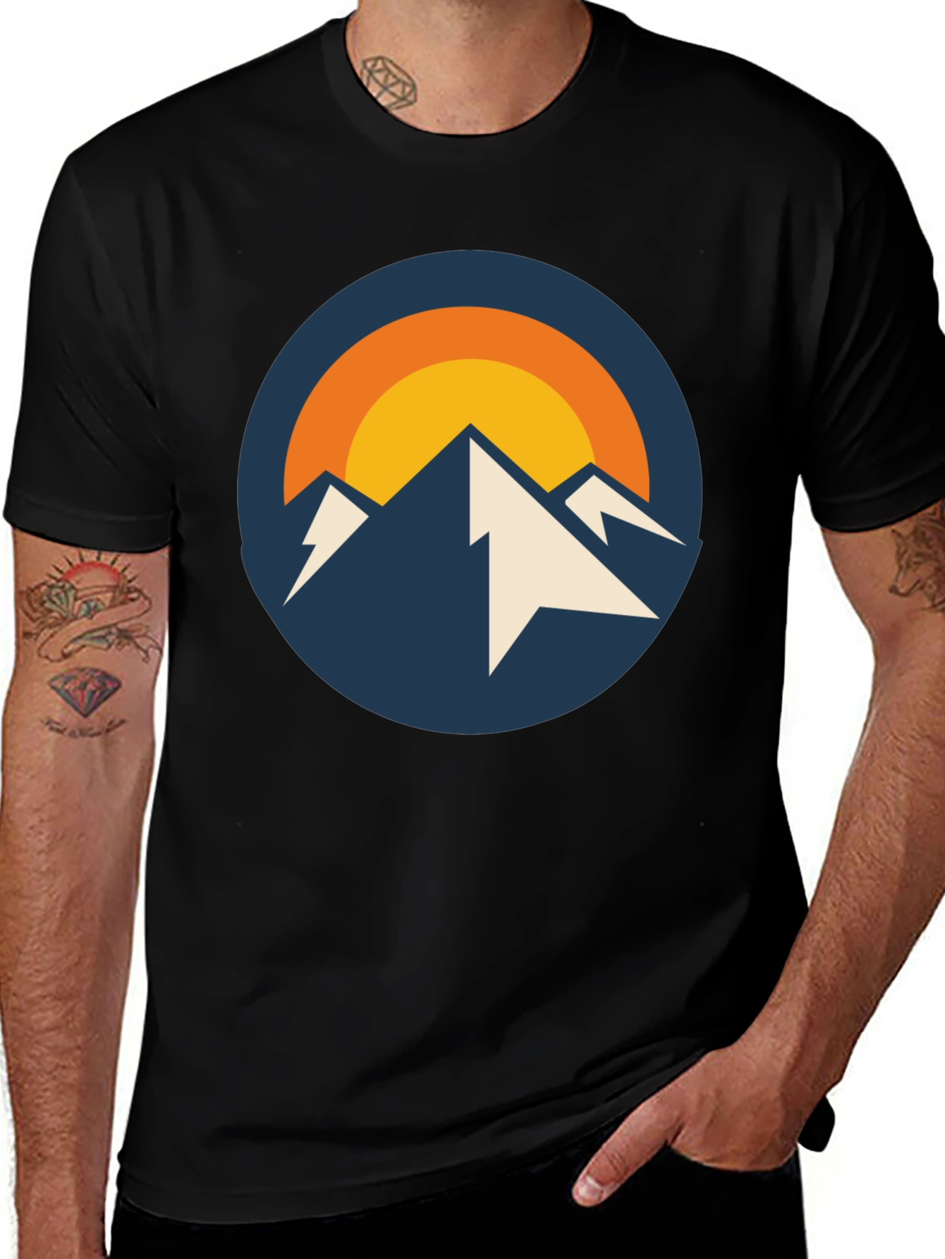 Mountain Peak Graphic Tee - Black