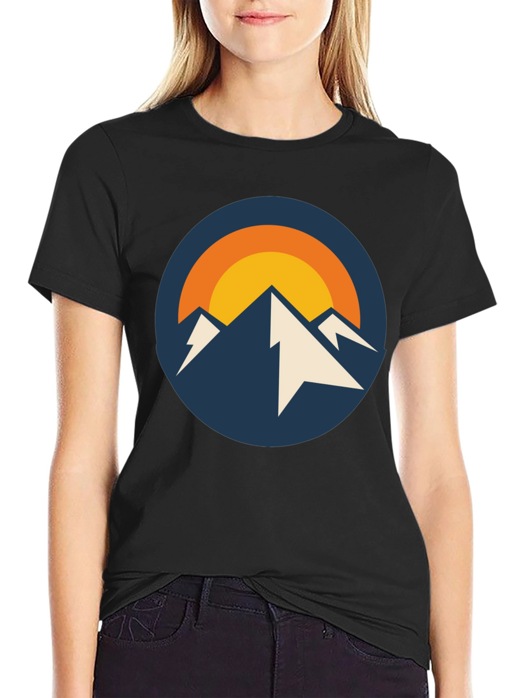 Mountain Peak Graphic Tee - Black