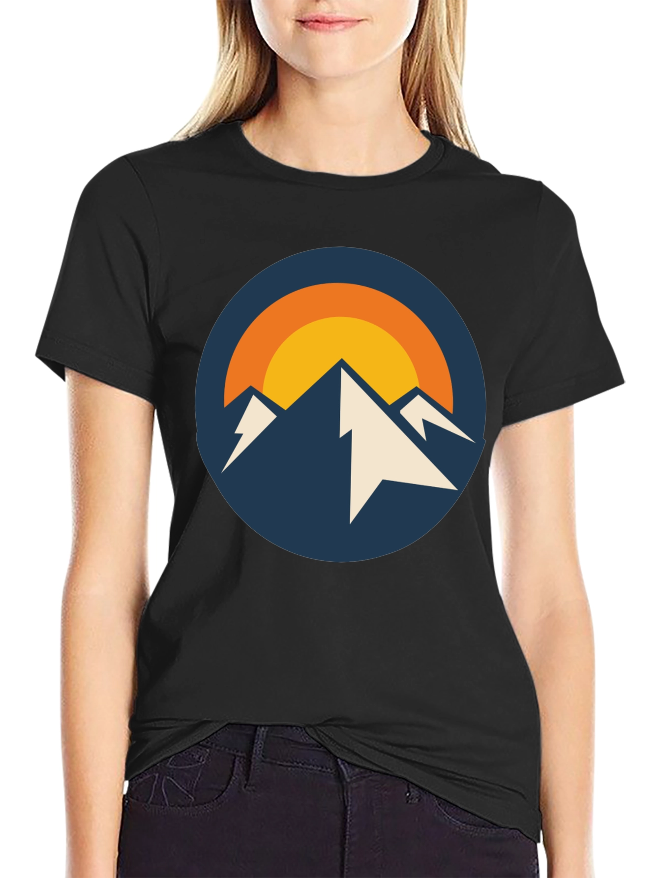 Mountain Peak Graphic Tee - Black