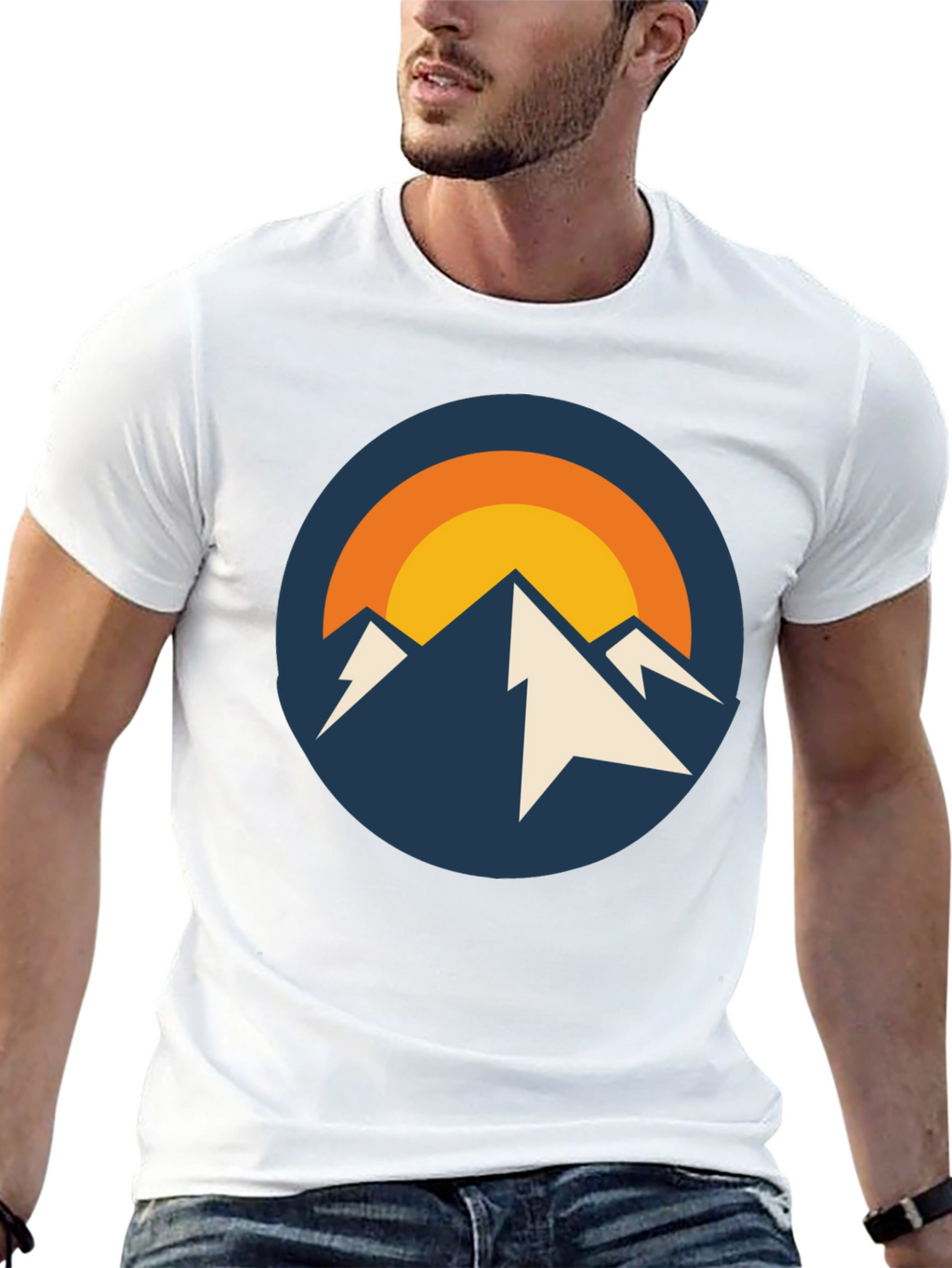 Mountain Peak Graphic Tee - Black