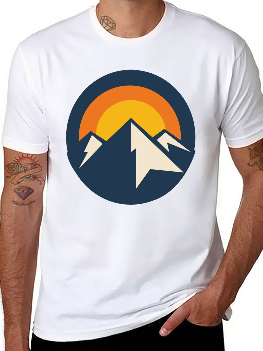 Mountain Peak Graphic Tee - Black