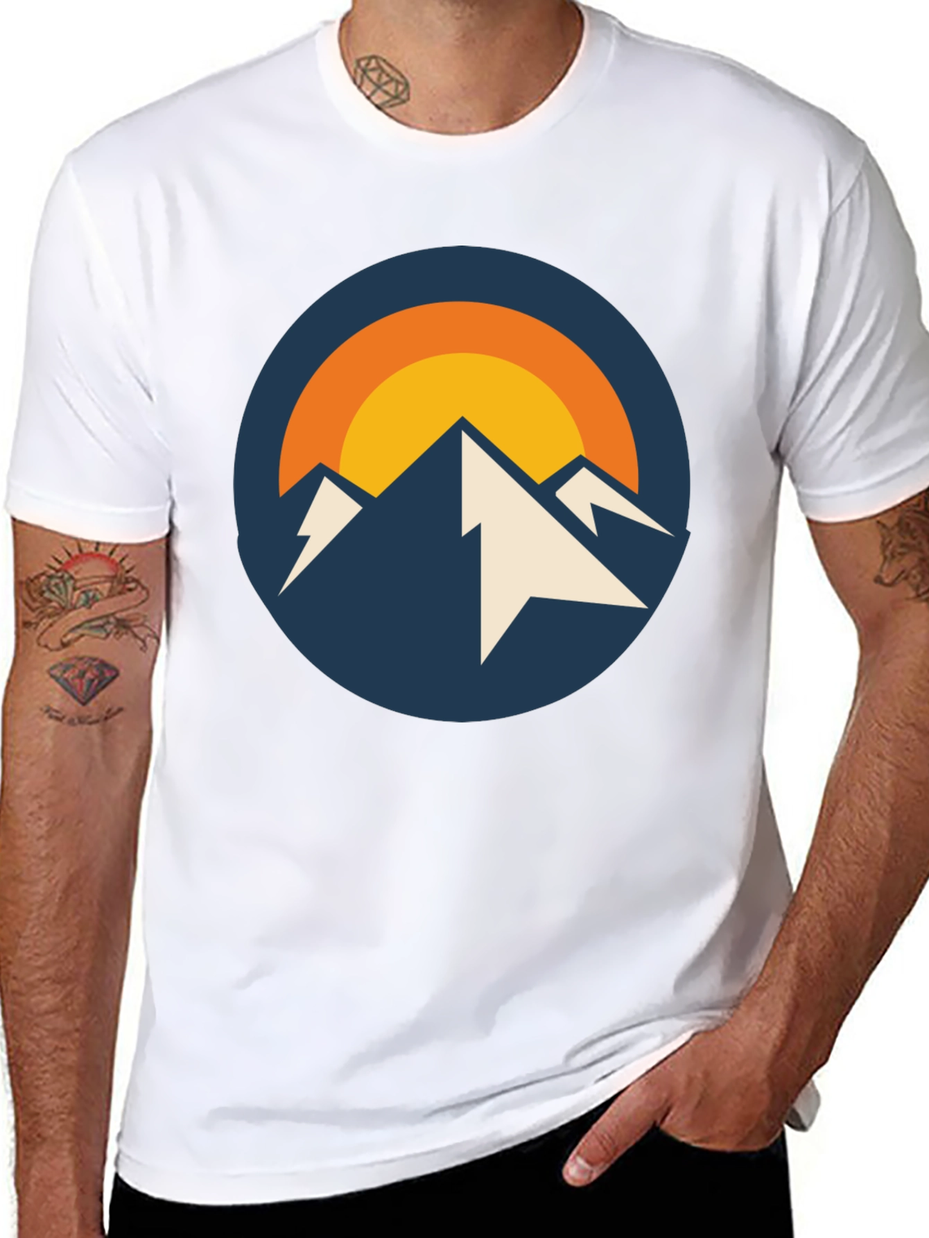 Mountain Peak Graphic Tee - Black