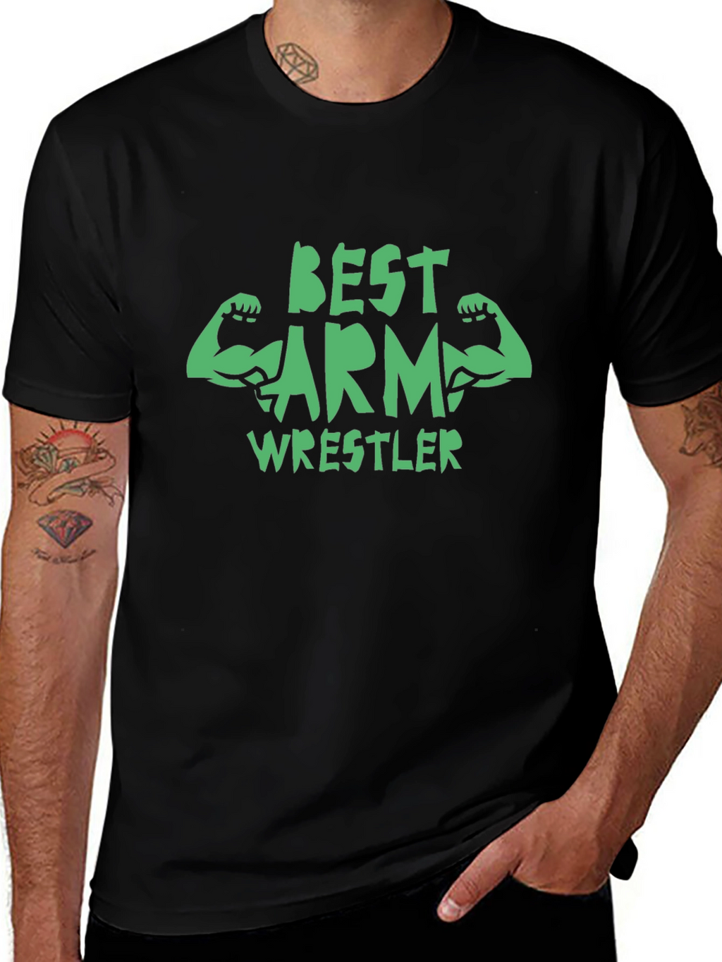 Best Arm Wrestler T-Shirt - Black Graphic Tee