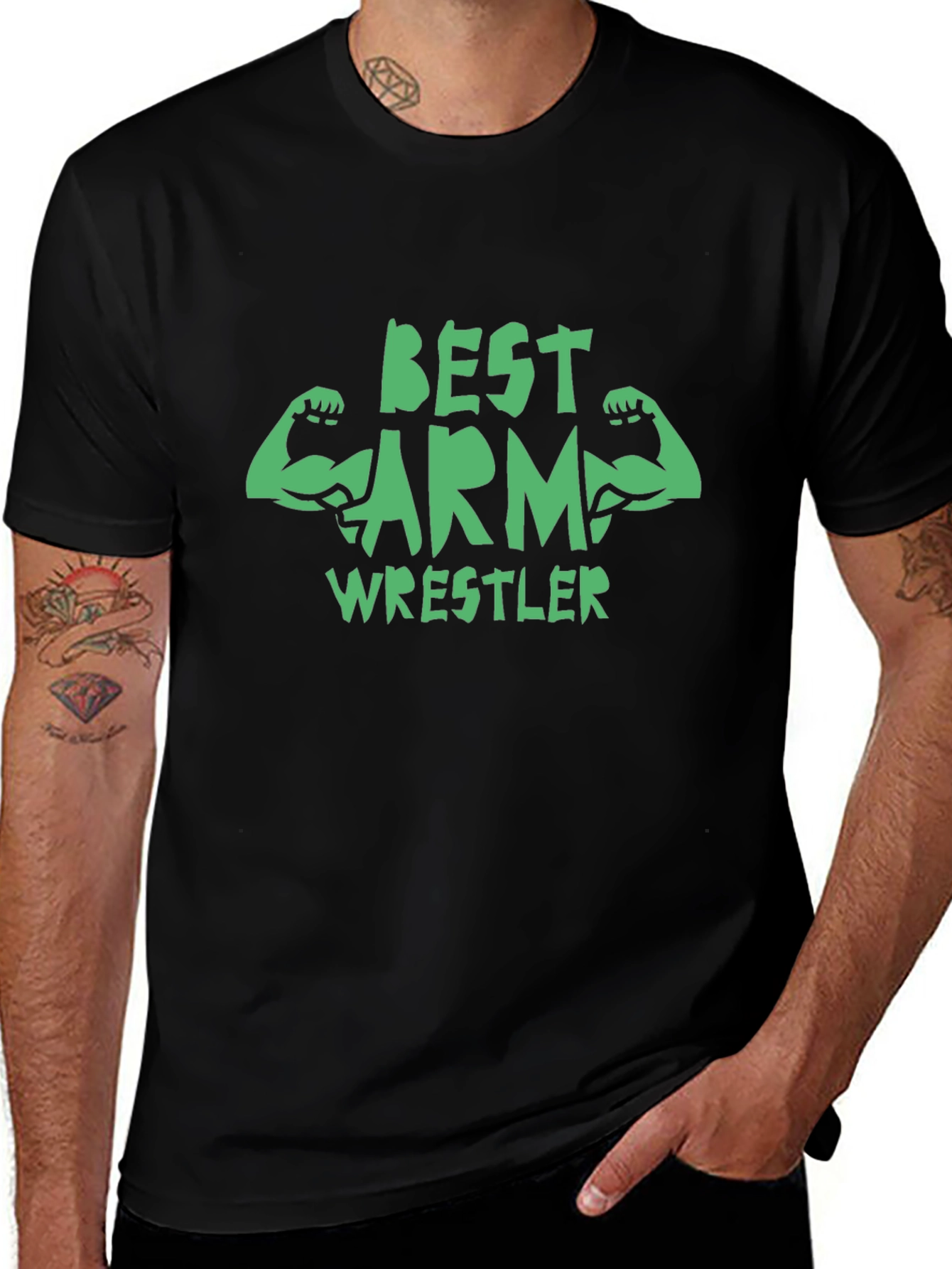 Best Arm Wrestler T-Shirt - Black Graphic Tee