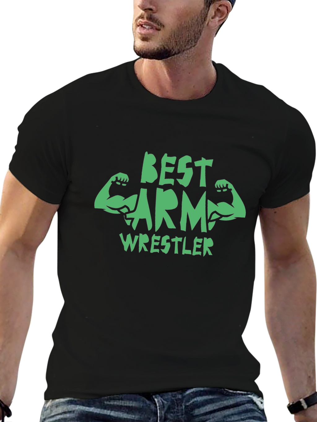 Best Arm Wrestler T-Shirt - Black Graphic Tee