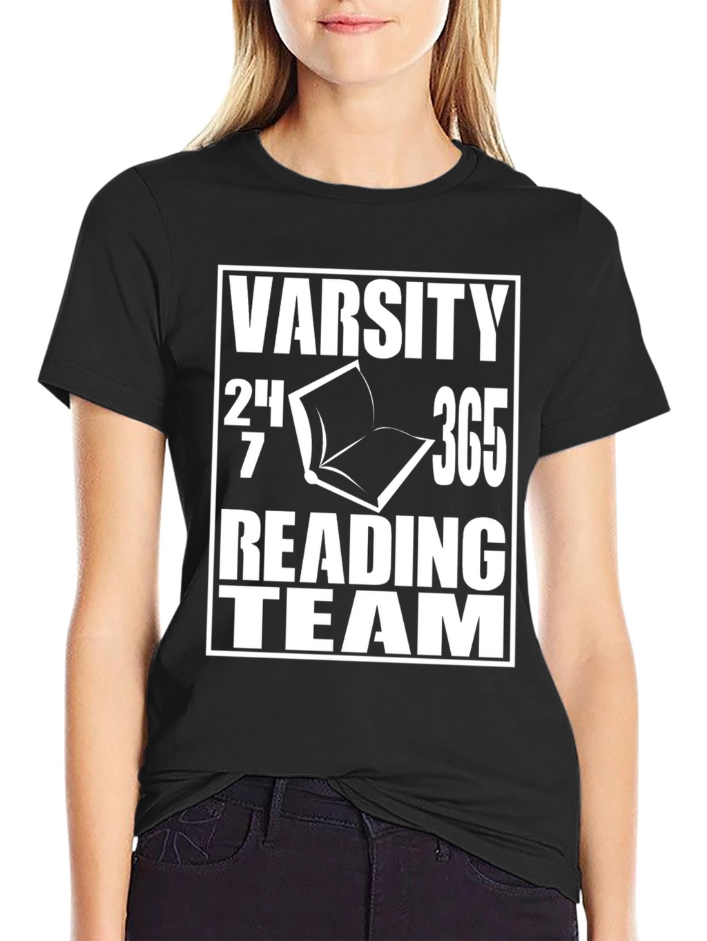 Varsity Reading Team T-Shirt - Black Cotton Tee