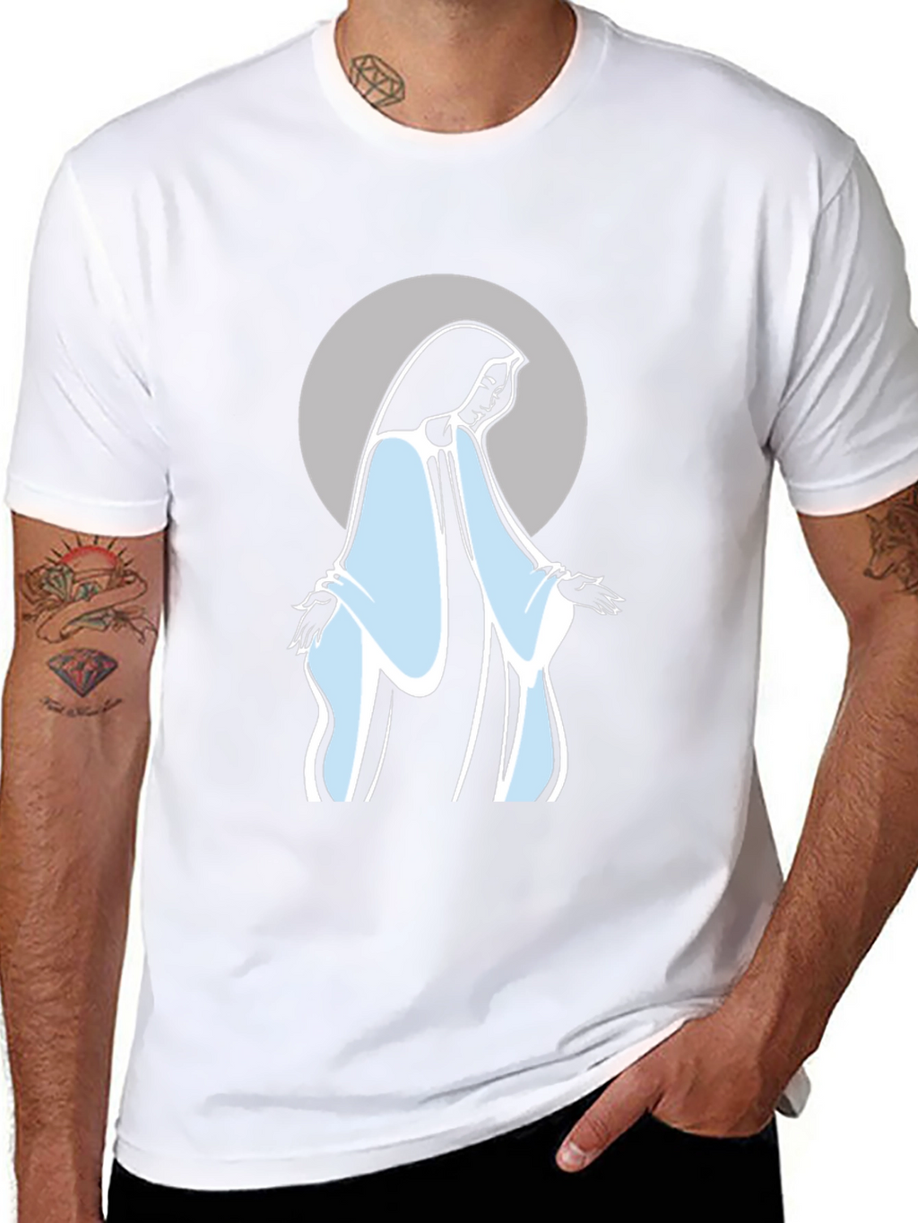 Virgin Mary Graphic Tee - Black