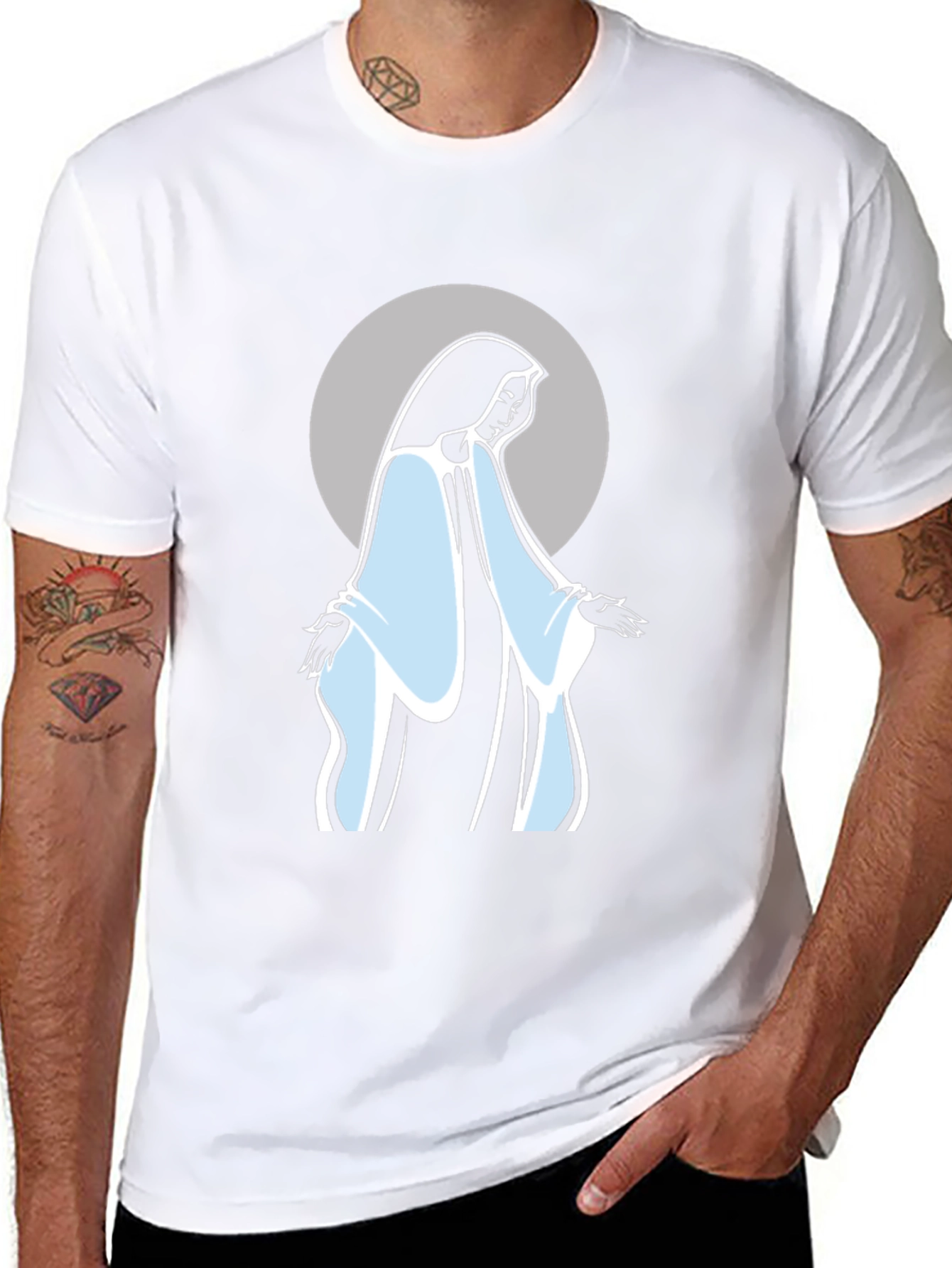 Virgin Mary Graphic Tee - Black