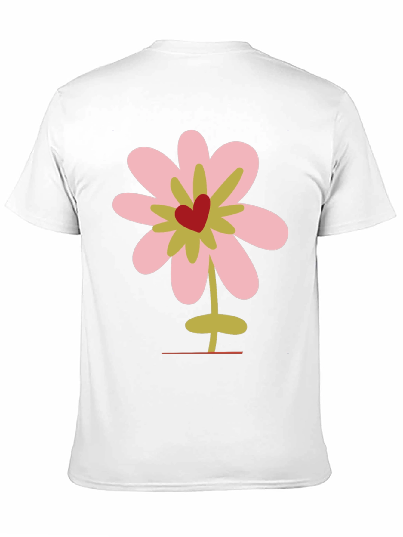 Floral Heart Graphic Tee - Black Cotton T-Shirt
