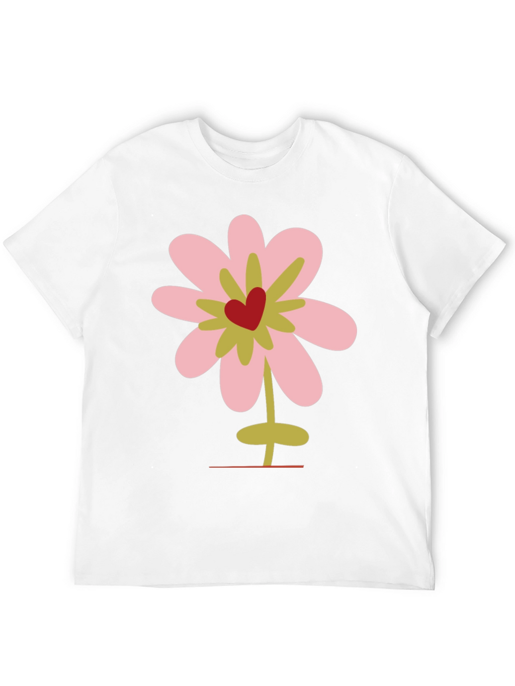 Floral Heart Graphic Tee - Black Cotton T-Shirt